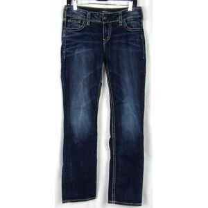 SILVER Medium Stretch SUKI Mid-Rise Straight Leg Denim Jeans Women's 27 X 32
